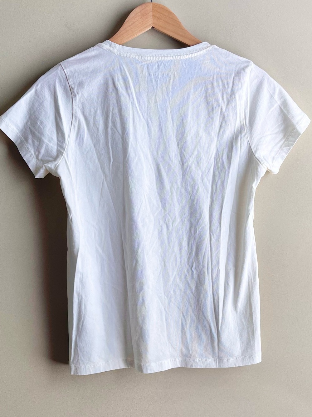 J. Crew White Short-Sleeve Tee with Sequined Emblem - Picture 4 of 4